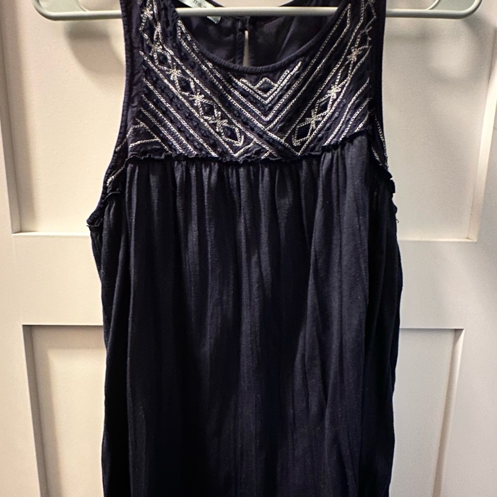 Maurices Navy Embroidered Tank Top